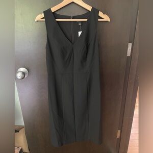 Ann Taylor sleeveless black suiting dress